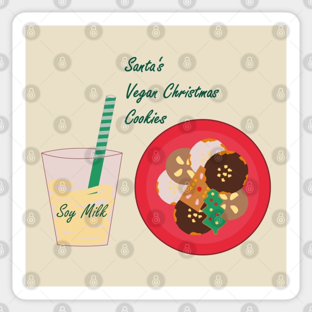 Santa's Vegan Christmas Cookies Sticker by Anke Wonder 